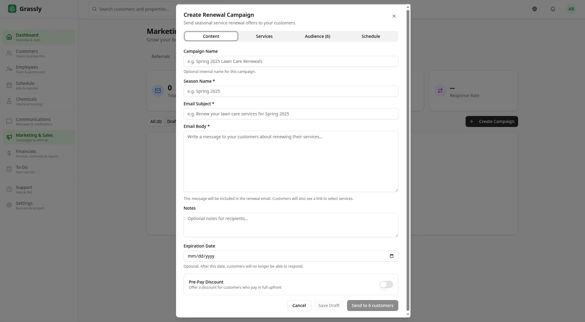 Seasonal renewal campaign tracking dashboard